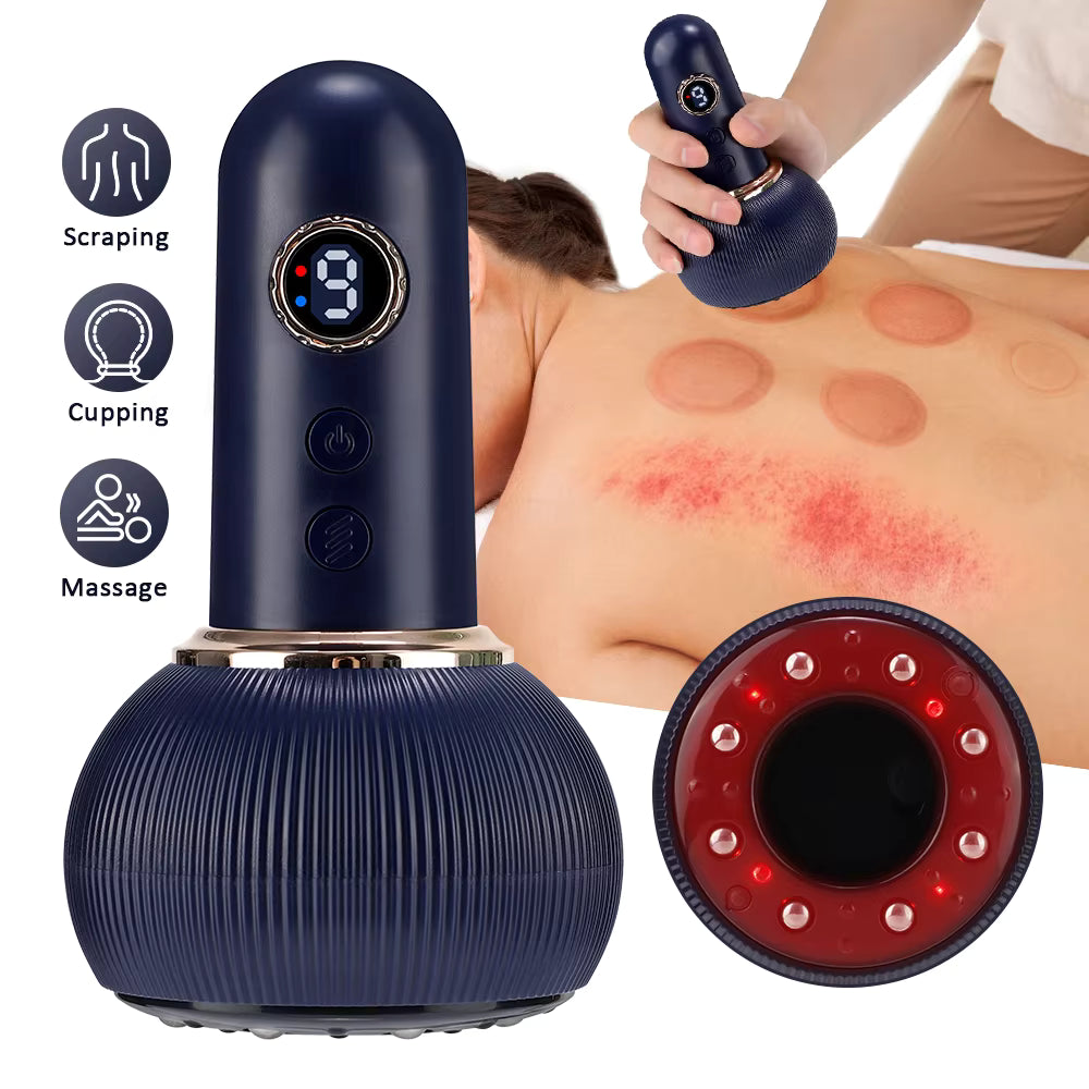 Electric Cupping & Guasha Massage Device with 9-Level Suction and Heat Therapy
