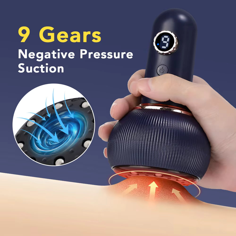 Electric Cupping & Guasha Massage Device with 9-Level Suction and Heat Therapy